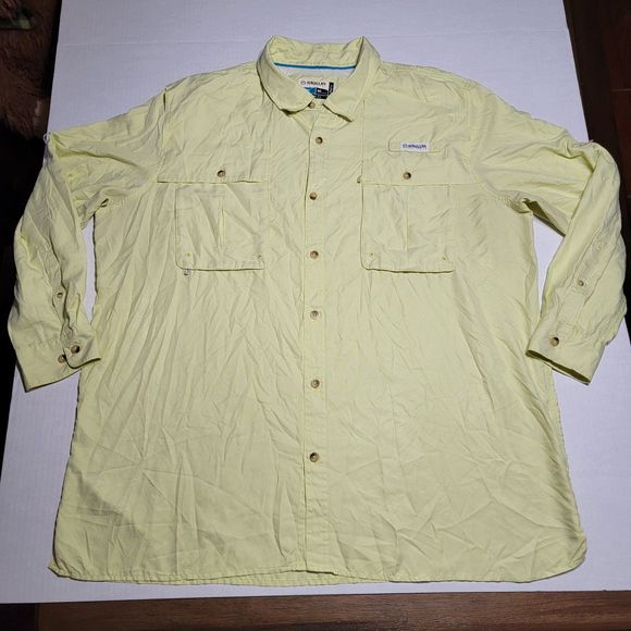 Magellan Outdoors Fish Gear Angler Fit Mag Wick Full Button LS Yellow - Size 2XL - Picture 2 of 8